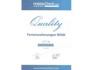 Holiday Check 5,7 Sterne von 6. Wir danken unseren Gäste