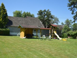 Children's playground with seats for parents