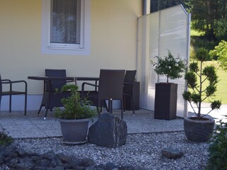 Several seating possibilities around the house