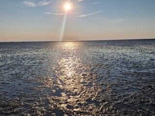 Sonnenuntergang im Watt