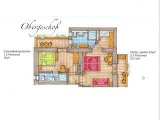 2 Raum Apartment "Garten Eden" 2-4 Pers.