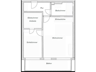 Grundriss 2 1/2 Zimmer
