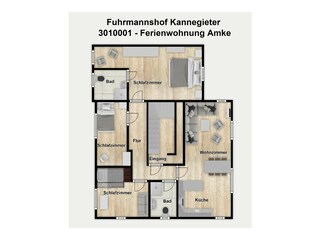 Appartamento per vacanze Juist Pianta del piano 18