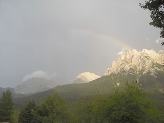 Blick zum Viererspitz mit Regenbogen