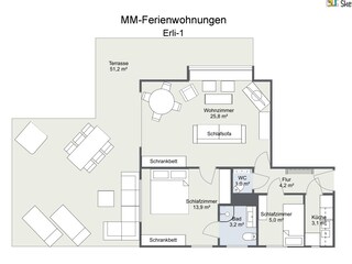 Vakantieappartement Mittenwald Grondplan 28