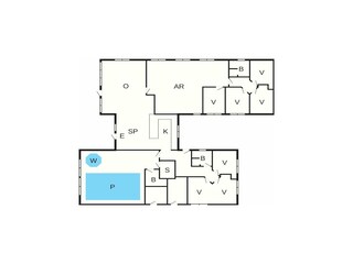 Vakantiehuis Aalbæk Grondplan 40