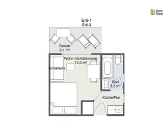 Appartamento per vacanze Mittenwald Pianta del piano 26