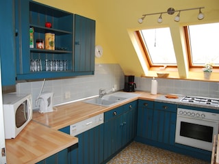 Gemütliche Küche mit kleinem Sitzplatz