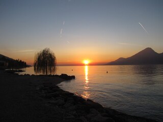 Sonnenuntergang vor Villa Margherita