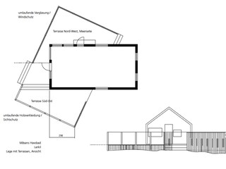 Grundriss mit Terrasse, Ansicht