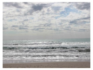 Hooksiel beach in rough seas