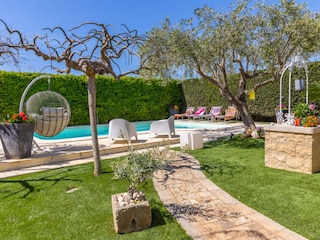 The garden of the luxury villa with private pool