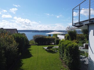 Private garden with lake view