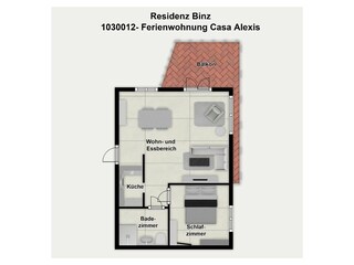 Apartamento de vacaciones Binz Plano de planta 22