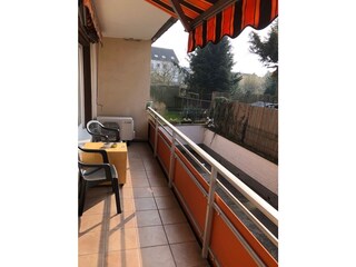 balcony with seating and airconditioning