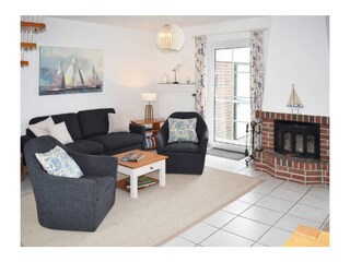 Wohnzimmer mit Kamin