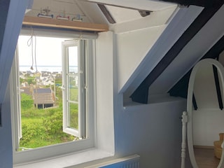Blick aufs Meer vom Bett