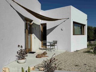 Entrance surrounded by a Mediterranean garden