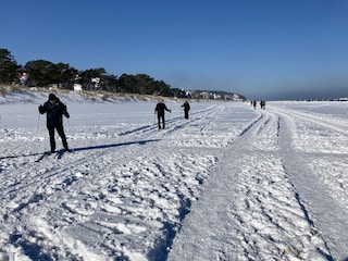 Langlauf am Strand Heringsdorf Februar 2021