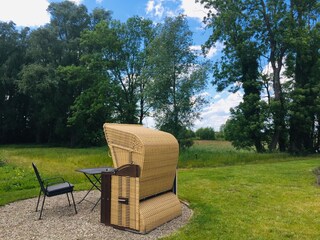 Außenansicht von Strandkorb aus