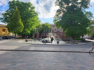 Fountain of joie de vivre and main university building