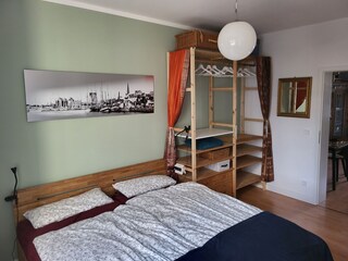 Bedroom with a large double bed