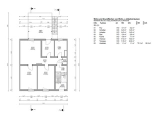 Floor plan with room sizes