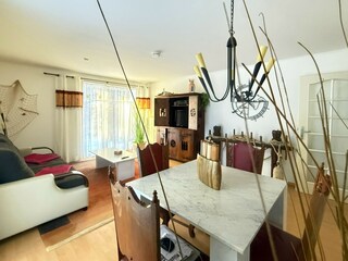 Wohnzimmer der Ferienwohnung Freibeuter Sellin