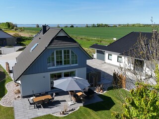 Luftaufnahme mit Blick auf den Grabower Bodden