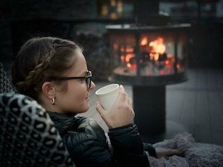 Abendstimmung Aussenkamin