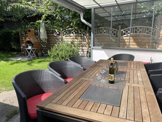 Die überdachte Terrasse