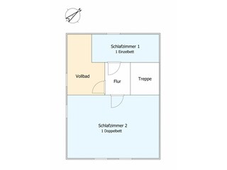 Obergeschoss. Dachschrägen sind kein Bestandteil der Grundrisszeichnung.