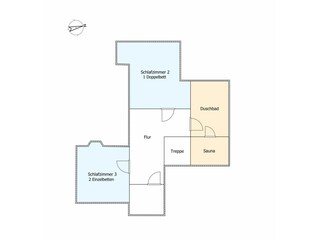 Obergeschoss. Dachschrägen sind kein Bestandteil der Grundrisszeichnung.