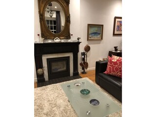 Living room with fireplace