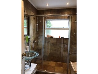 Bathroom with double shower.