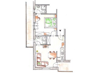Vakantieappartement Tisens Grondplan 24