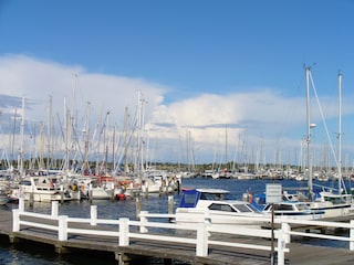 Yachthafen Burgtiefe, hinter dem Haus