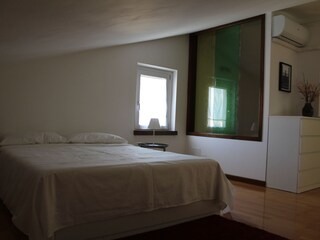 Open space room with bathroom