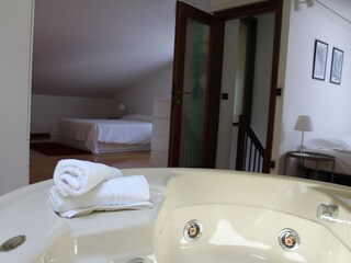 Open space room with bathroom