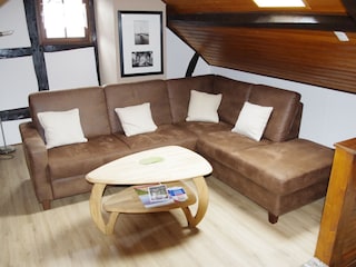 Wohnzimmer - Fachwerk u. Holzbalken, im Denkmal relaxen