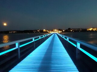 Ahlbecker Seebrücke im Abendlicht