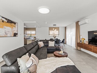 Open living room and dining room