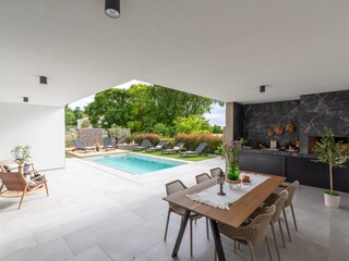 outdoor kitchen and view