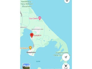 Lage des Mobilheims an der Schlei