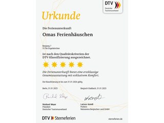 Urkunde 5*-Unterkunft