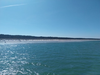Blick von der Seebrücke Prerow auf dem Sandstrand
