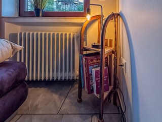 Nostalgic bedside table (old wooden sleigh)