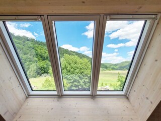 Blick aus den Schlafzimmern im Dach ins Werratal