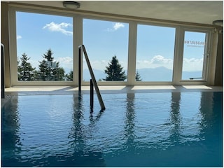 Indoor Pool mit Panoramablick