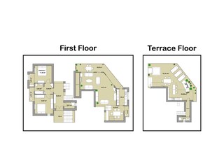 Grundriss der Wohnung und Terasse